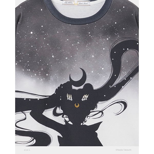 �y���ʌ���\��zSailor Moon silhouette bijou T-shirt (L size)