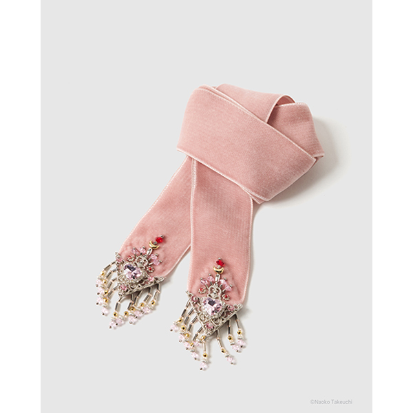 Sailor Chibi Moon crystal silver tip velvet long ribbon