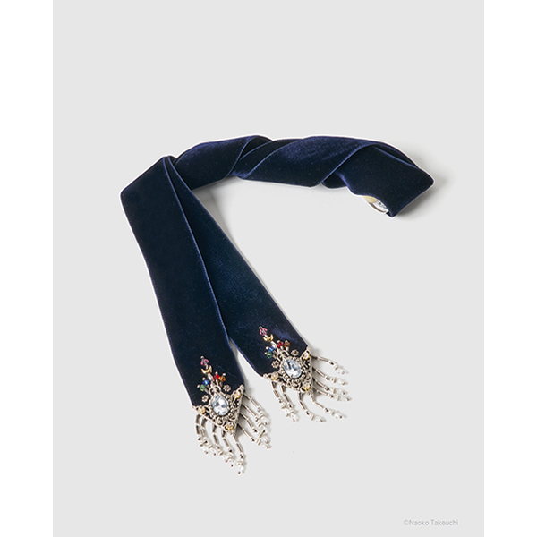 5 Sailor Guardians crystal silver tip velvet long ribbon