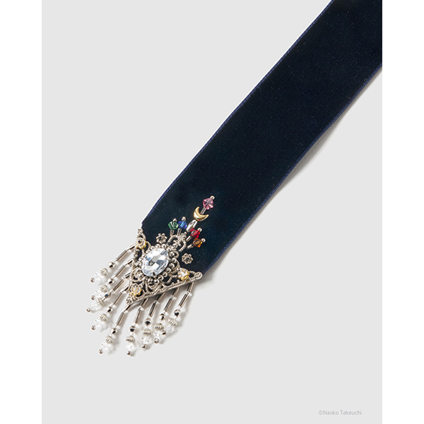 5 Sailor Guardians crystal silver tip velvet long ribbon
