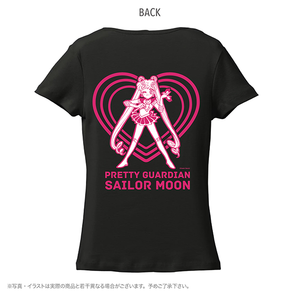 ストアオリジナル フライスTシャツ セーラームーン＆ルナ ブラック S